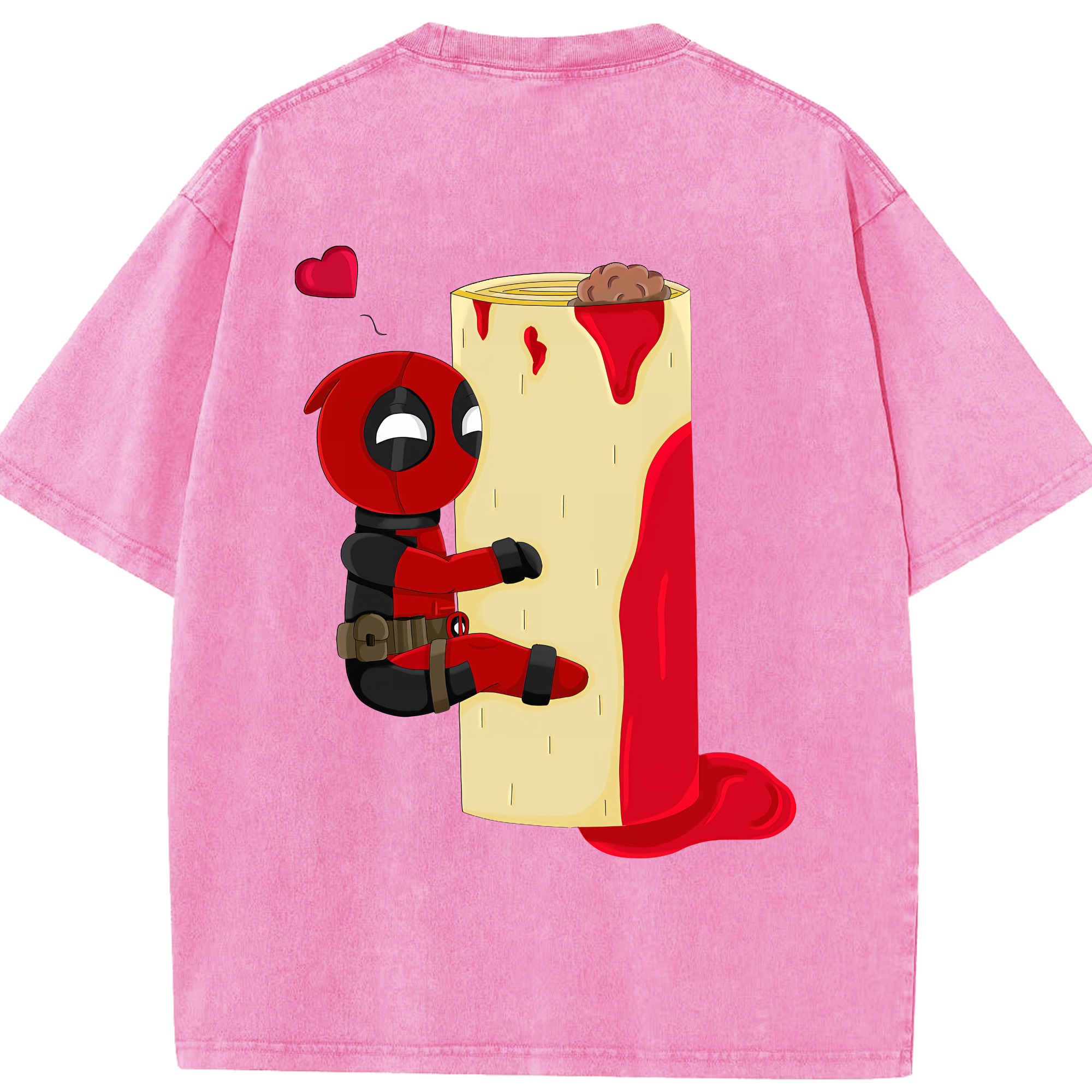 （画像用） Deadpool デッドプール 綿100% ヴィンテージ風 半袖Tシャツ（背面プリント）